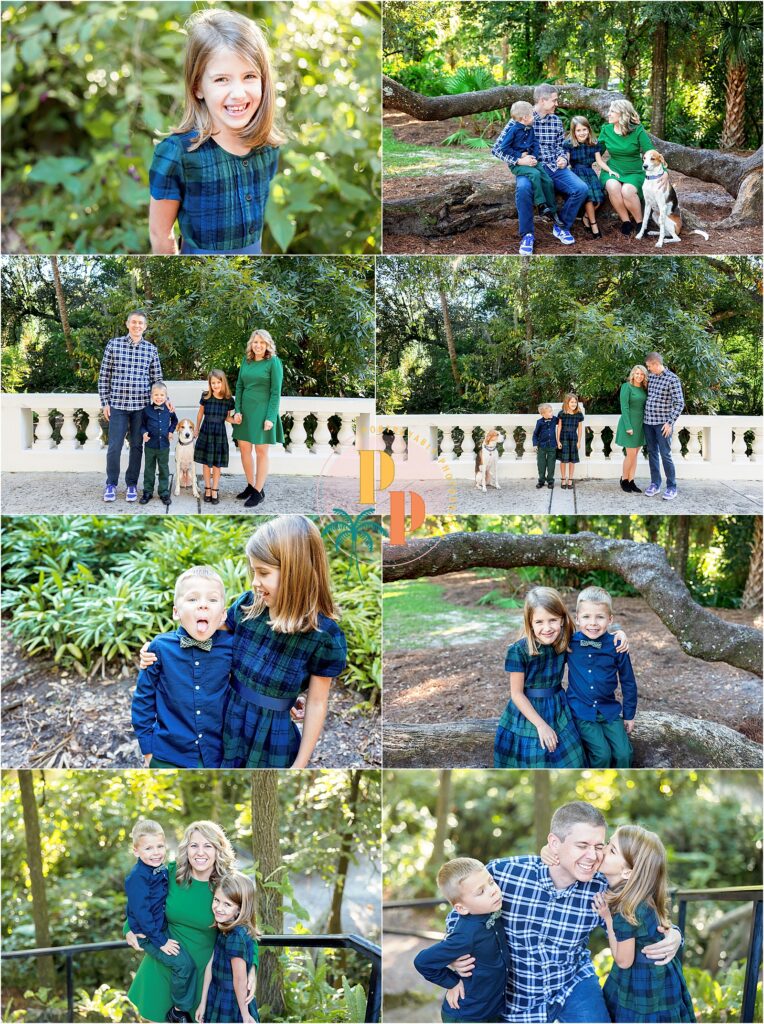 Family portraits in a park setting in Downtown Orlando at a park Called Dickson azalea park